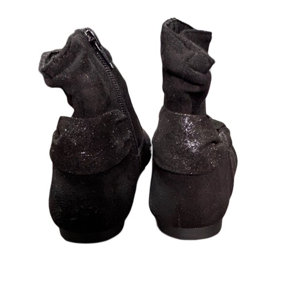 Wonder Nation Girls Black Slouch Boots With Side Zipper & Bow Size 13 - Picture 6 of 7